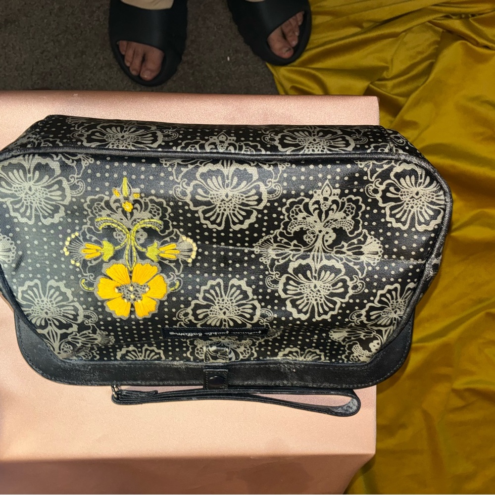 Floral Black and Yellow Women's Bag